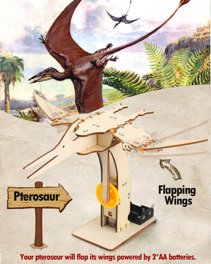 Poraxy Dinosaur Toys, 4 in 1 STEM Kits for Kids Age 8-10, Toys for Ages 8-13, Educational Science Building Projects, 3D Wooden Puzzles Robot Crafts, Gifts for Boys Girls 7 8 9 10 11 12 13 Year Old