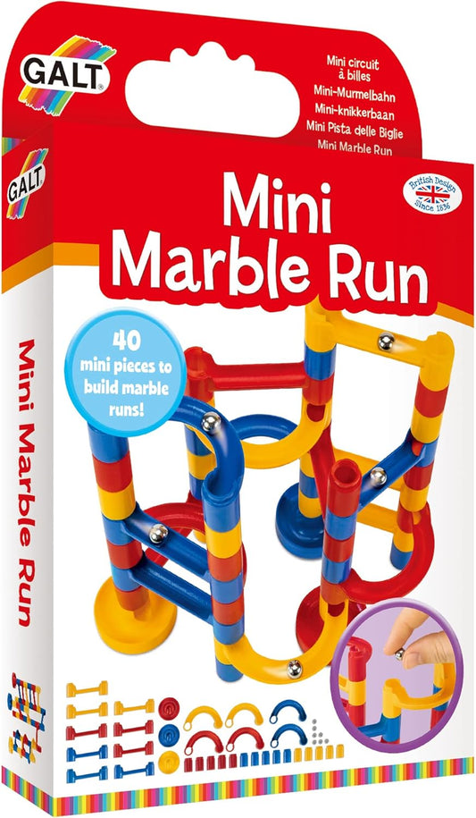 Galt, Mini Marble Run - Build, Design and Race Marble Runs - Educational STEM Toy for Kids 5+