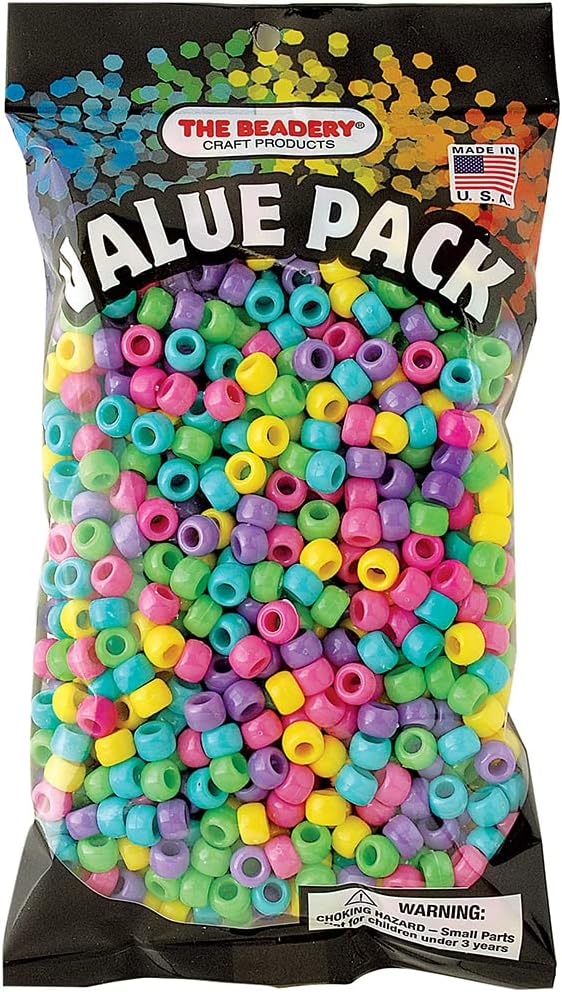 The Beadery 6 by 9mm Barrel Pony Bead, Crystal (750V006), Small, 900-Pieces