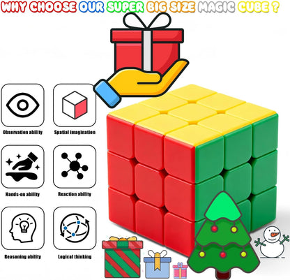 Giant Magic Cube, 18CM Big 3x3 Speed Cube Color-Matching 3D Sensory Puzzle Box Super Large Birthday Christmas Stocking Stuffers Gift for Kids Adults Fidget Toy Brain Teasers Cubing Classroom Speed Toy