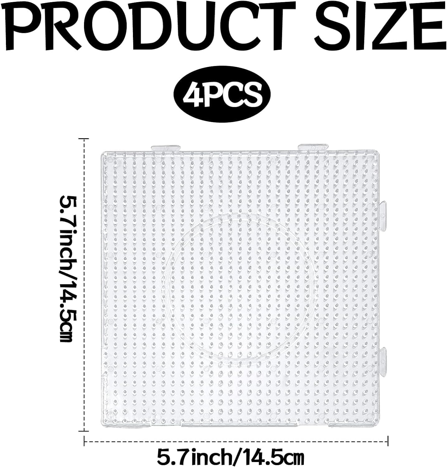 Vytung 4pcs 5mm Fuse Beads Boards Set,130 Patterns,Tweezers and Ironing Paper Large Clear Plastic Pegboards Template Beads Boards for Craft Beads