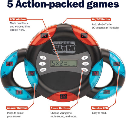 Educational Insights Multiplication Slam - 3rd Grade Math Games for Kids 8-12, Multiplication Learning Games for Kids, Handheld Electronic Math Game, Self-Teaching Elementary STEM Tools