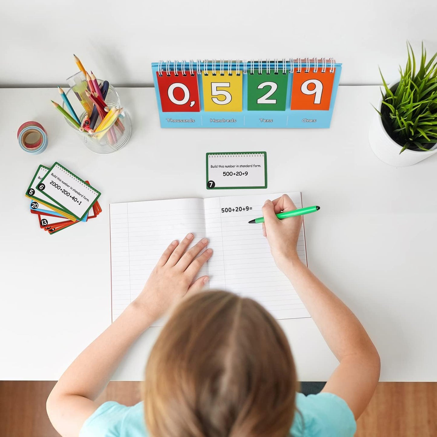 Aizweb Regrouping Base Ten Place Value Flip Chart,Addition and Subtraction Math Manipulatives,Magnetic Dry Erase Board for 1st 2nd 3rd Grade Student Classroom Must Haves Homeschool Supplies