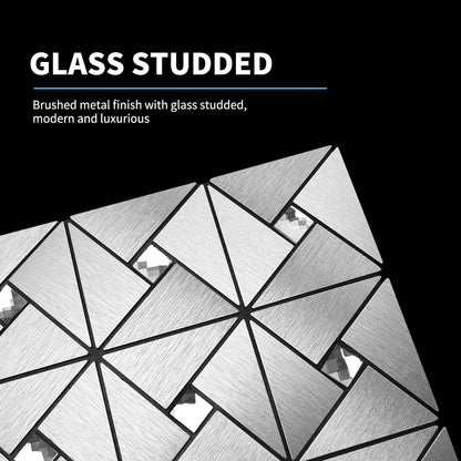 Art3d 10-Sheet Peel and Stick Backsplash Metal Mosaic Tiles for Kitchen Wall Decor, Stick on Aluminum Composite Tiles Stikers, Copper Windmill Puzzle Glass Mixed