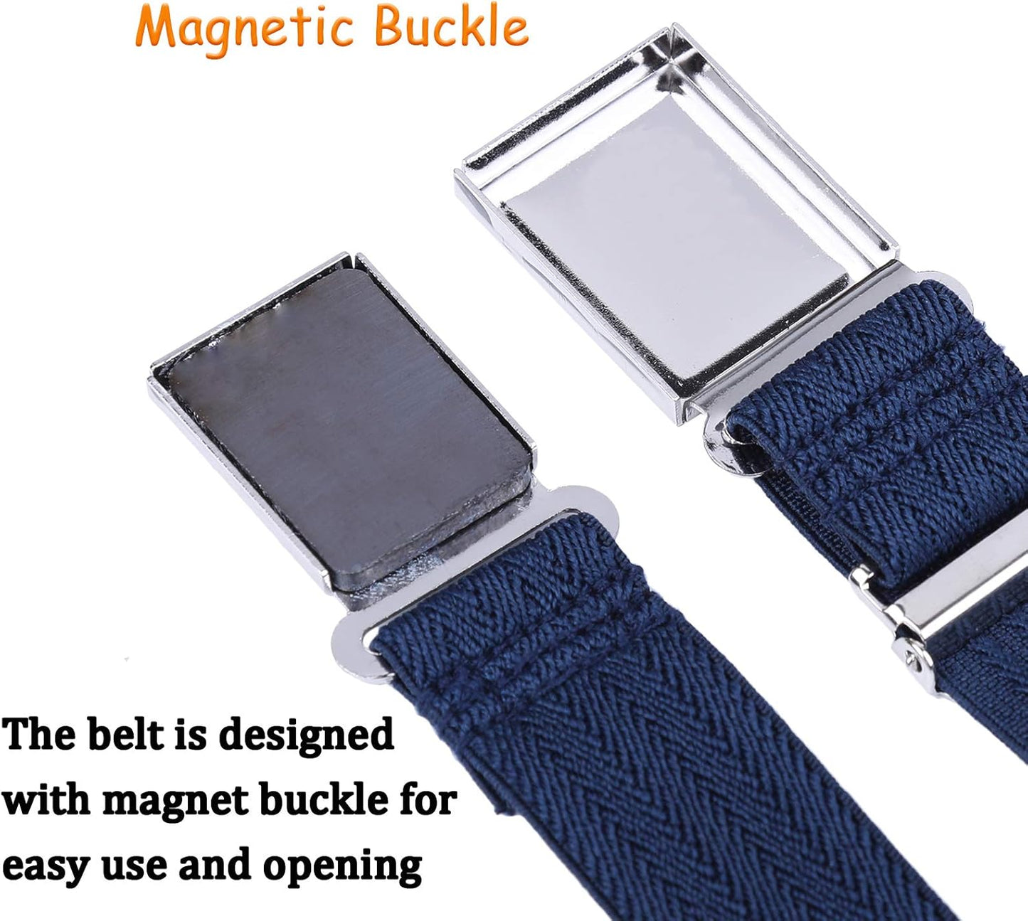 AWAYTR 3 PCS Kids Adjustable Magnetic Belts - Easy to Use Magnetic Buckle Belt for Boys and Girls