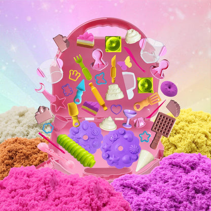 Unicorn Sensory Bin Sand Kit - 155 Pcs with 2.2lbs Sand, 9 Castle & 8 Unicorn Molds, 12 Tools, Tactile Sensory Fillers for Girls Age 4-9 Gifts