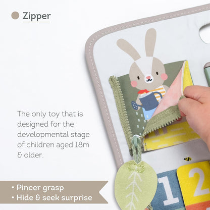 Taf Toys Snap'n Learn Board Busy Board for Toddlers 18 Months & up Montessori Sensory Activity Board Travel Toy Non-Toxic Educational Learning Toy for Boys & Girls Birthday Gift
