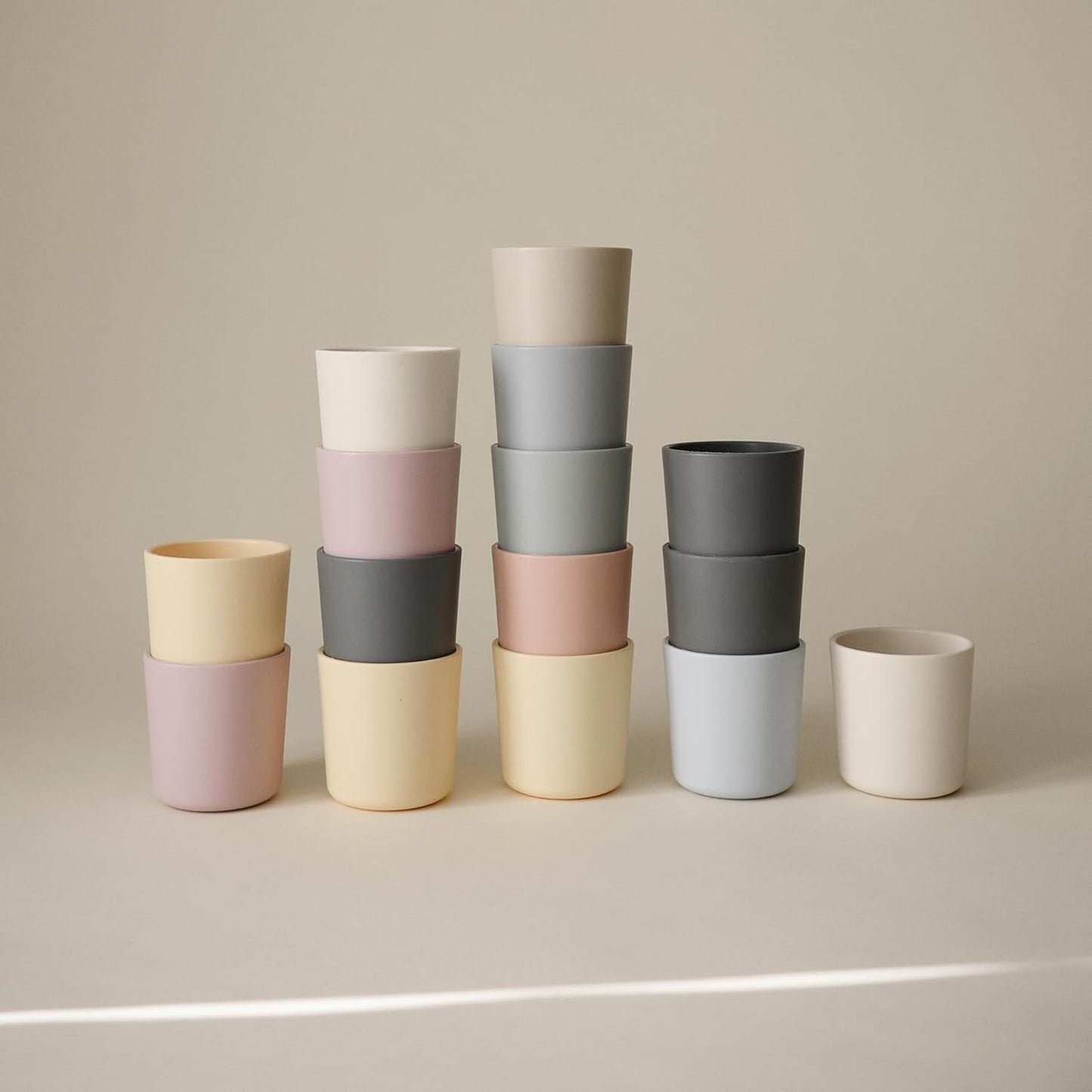 mushie Dinnerware Cups For Kids | Made in Denmark, Set of 2 (Ivory) - Colors B