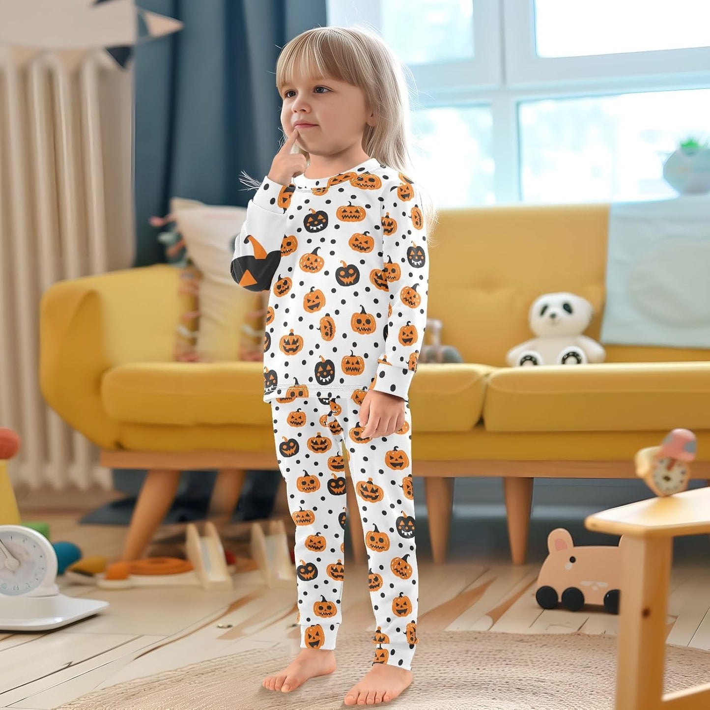 ALAZA Shark Starfish Palm Tree 2 Piece Pajama Set Long Sleeve Top and Pants Sleepwear Unisex - Colors B