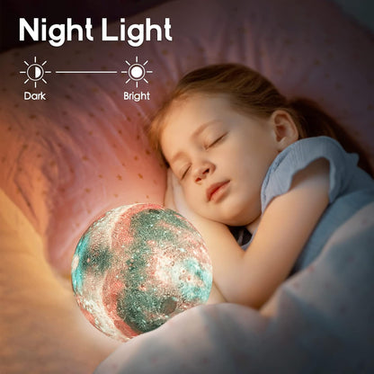BRIGHTWORLD Moon Lamp Galaxy Lamp 5.9 inch 16 Colors LED 3D Moon Light, Remote & Touch Control Moon Night Light Gifts for Girls Boys Kids Women Birthday（Wooden Base）