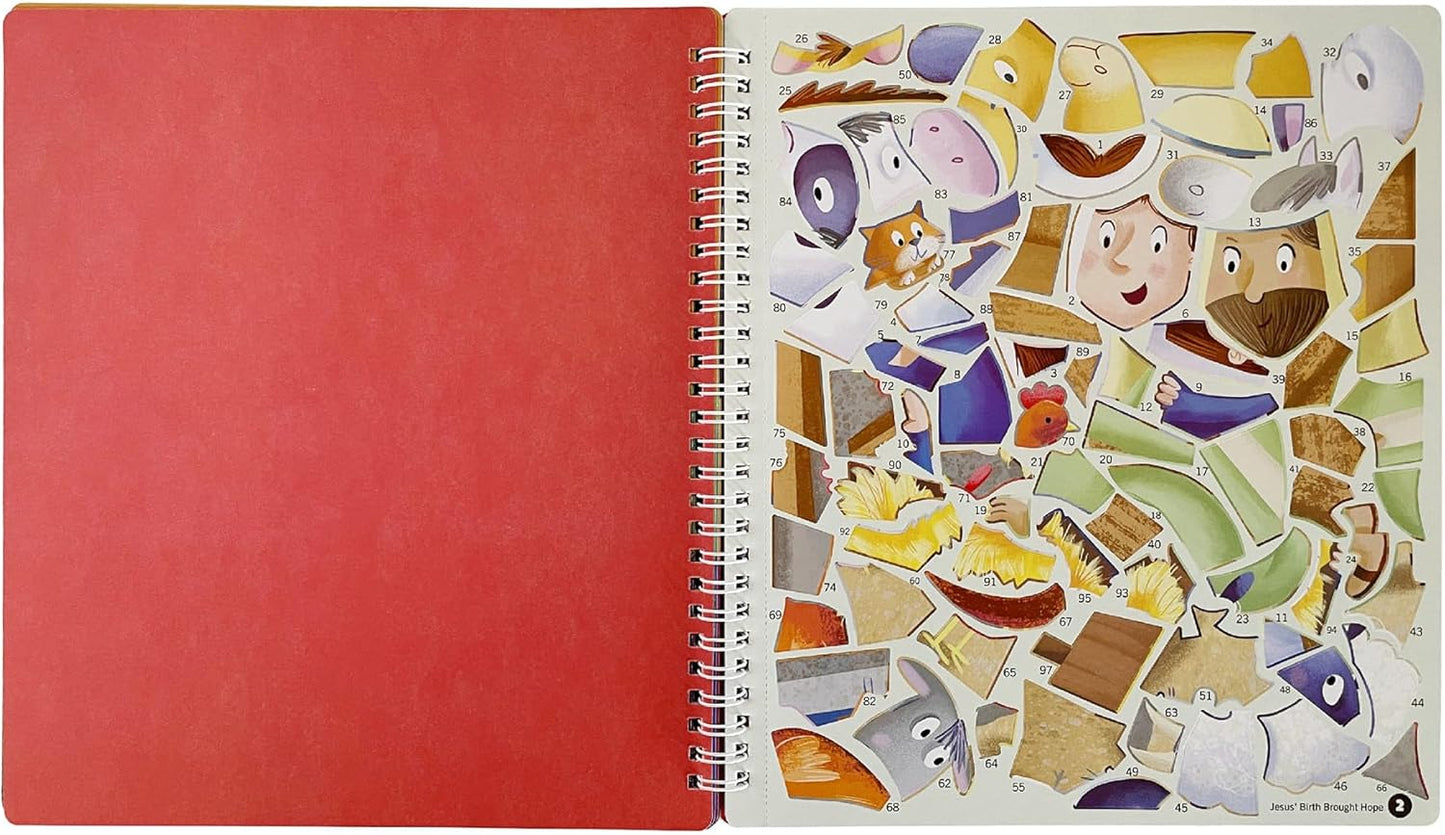 Activity Sticker Book 7 and Up The Life of Jesus Sticker Stories Puzzle Book Explore 10 New Testament Adventures 756 Reusable Stickers Spiral Binding