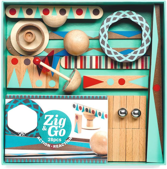DJECO Zig & Go Big Boum Wall Construction Set (48pcs) - Chain Reaction Game for Kids - Fun & Creative Activity for Friends & Family, Educational Toys for Children 8+ Years Girls & Boys