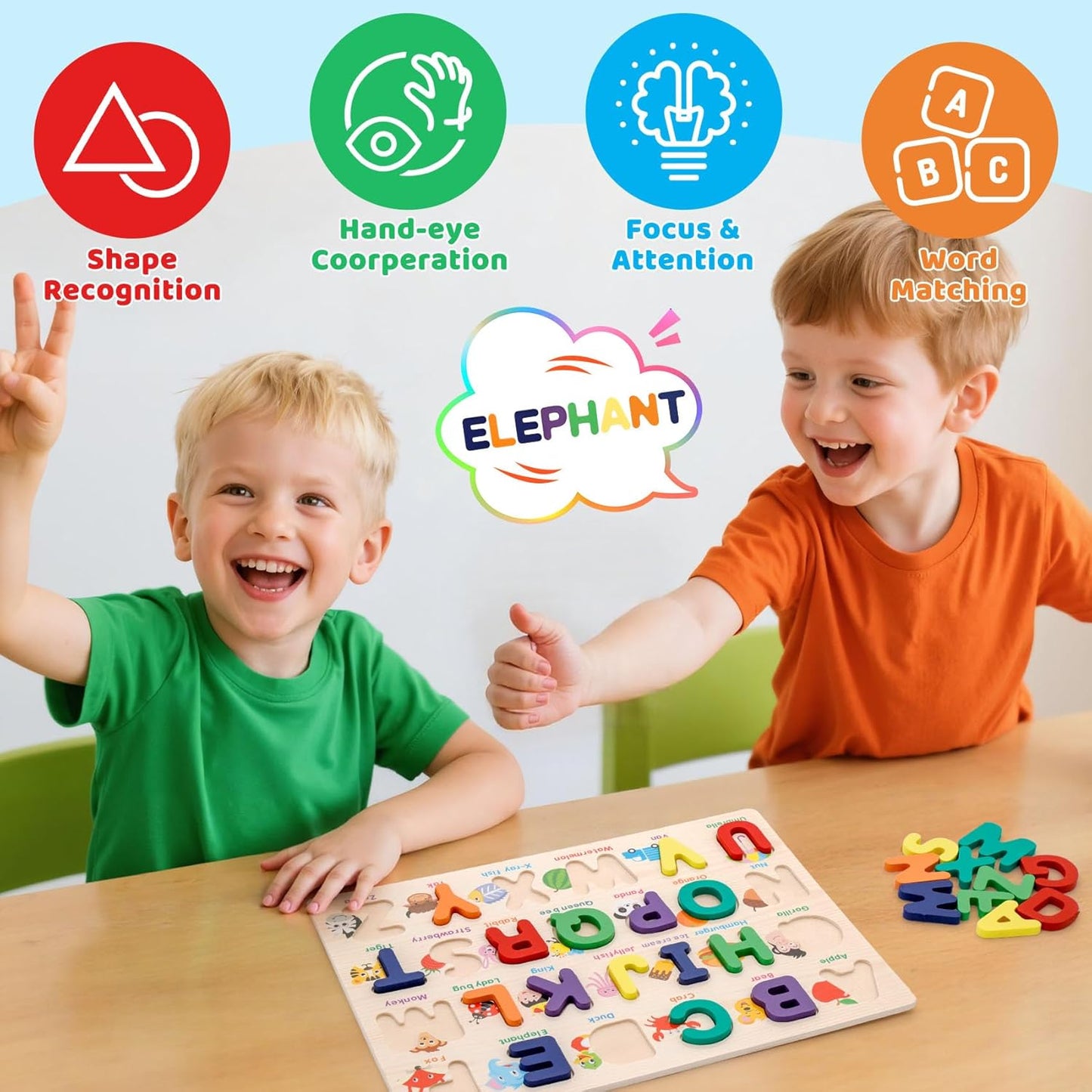 Shape Puzzles Wooden Puzzles for Toddlers, Peg Puzzle Educational Shape Sorter Toys Wooden Shape Board Puzzles, Preschool Learning Educational Toy for Baby Girls Boys