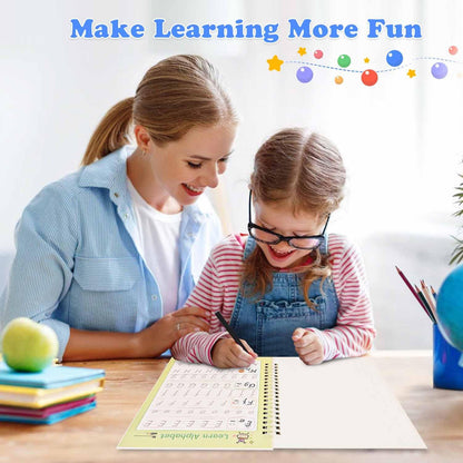 AALGO Handwriting Book Practice for Kids,Reusable Grooved Handwriting Books, Writing Practice for Kids Age 3-5