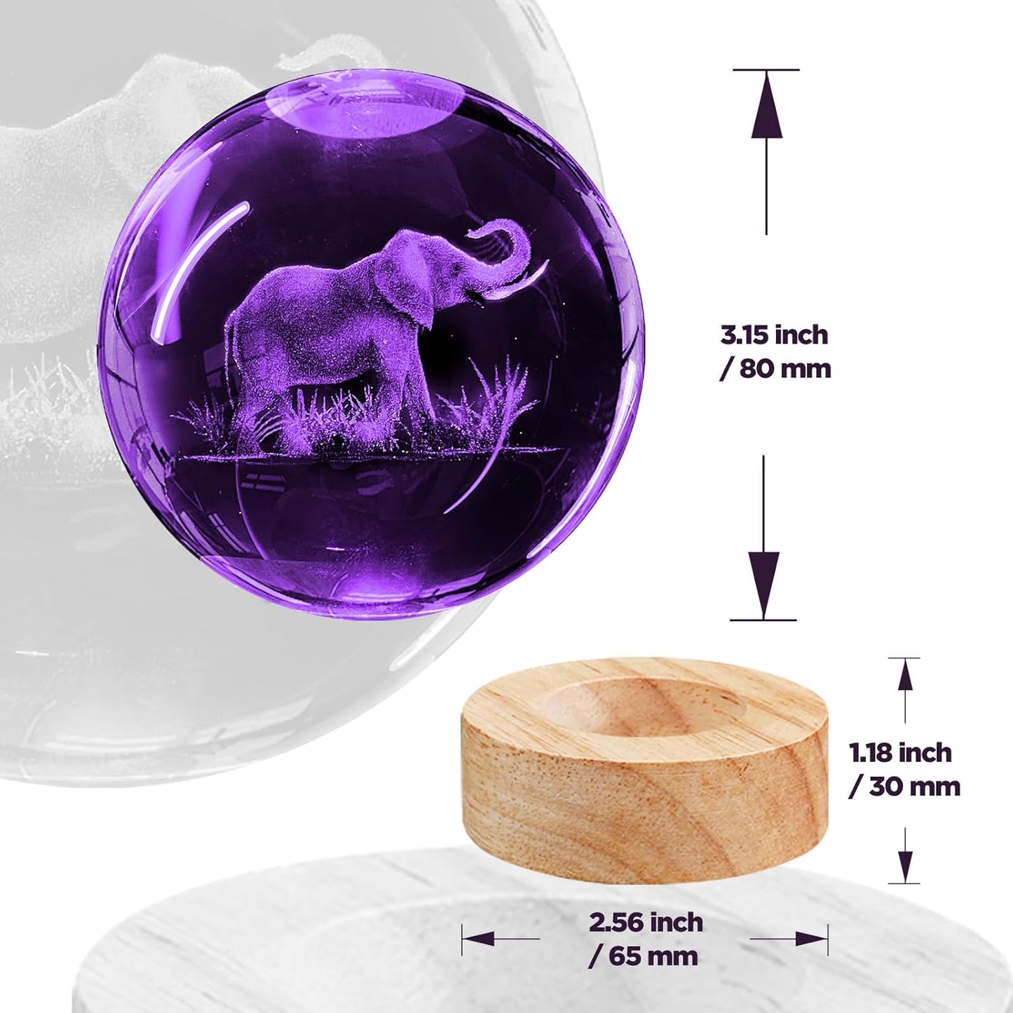 3D Solar System Crystal Ball Night Light with 16 Color LED Wooden Base, Upgraded 3.15 Inch Galaxy Planets Glass Ball Lamps with Remote for Birthday Christmas, Astronomy Space Gifts for Boys Girls