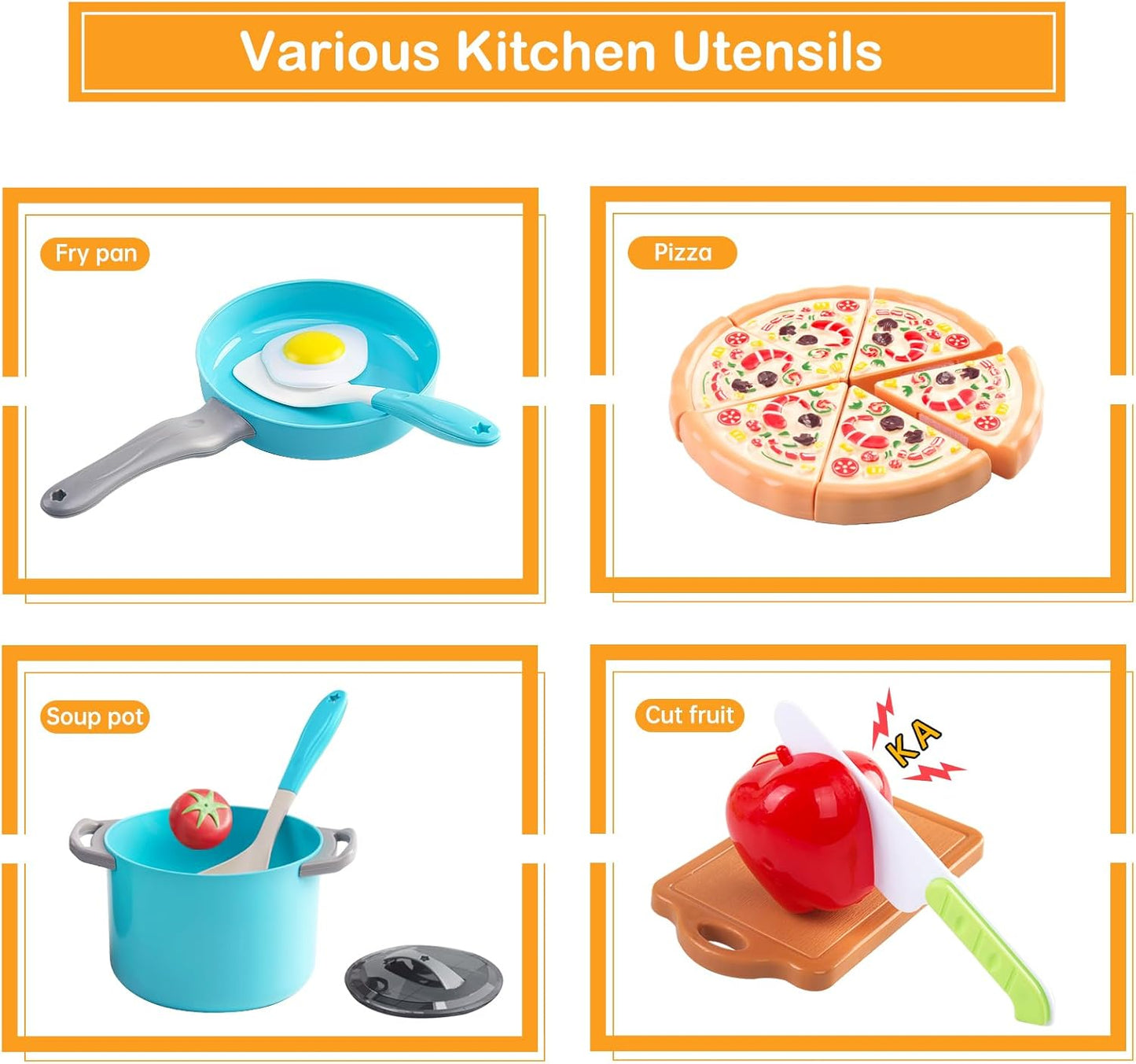 150Pcs Kitchen Playset, Toddlers Pretend Cooking Cookware Accessories, Food, Picnic Blanket, Fruits, Veges, 2Pack Shopping Storage Basket, Dessert and Prop Money, Gift for Kids (Pink)