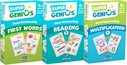 Blue Orange Super Genius Multiplication 2 - Tabletop Card Game, Fun Flash Card Concentration Matching Game for Kids, Ages 8+, 1-6 Players, Teacher Approved, Learn 6-9 Multiplication Tables Games