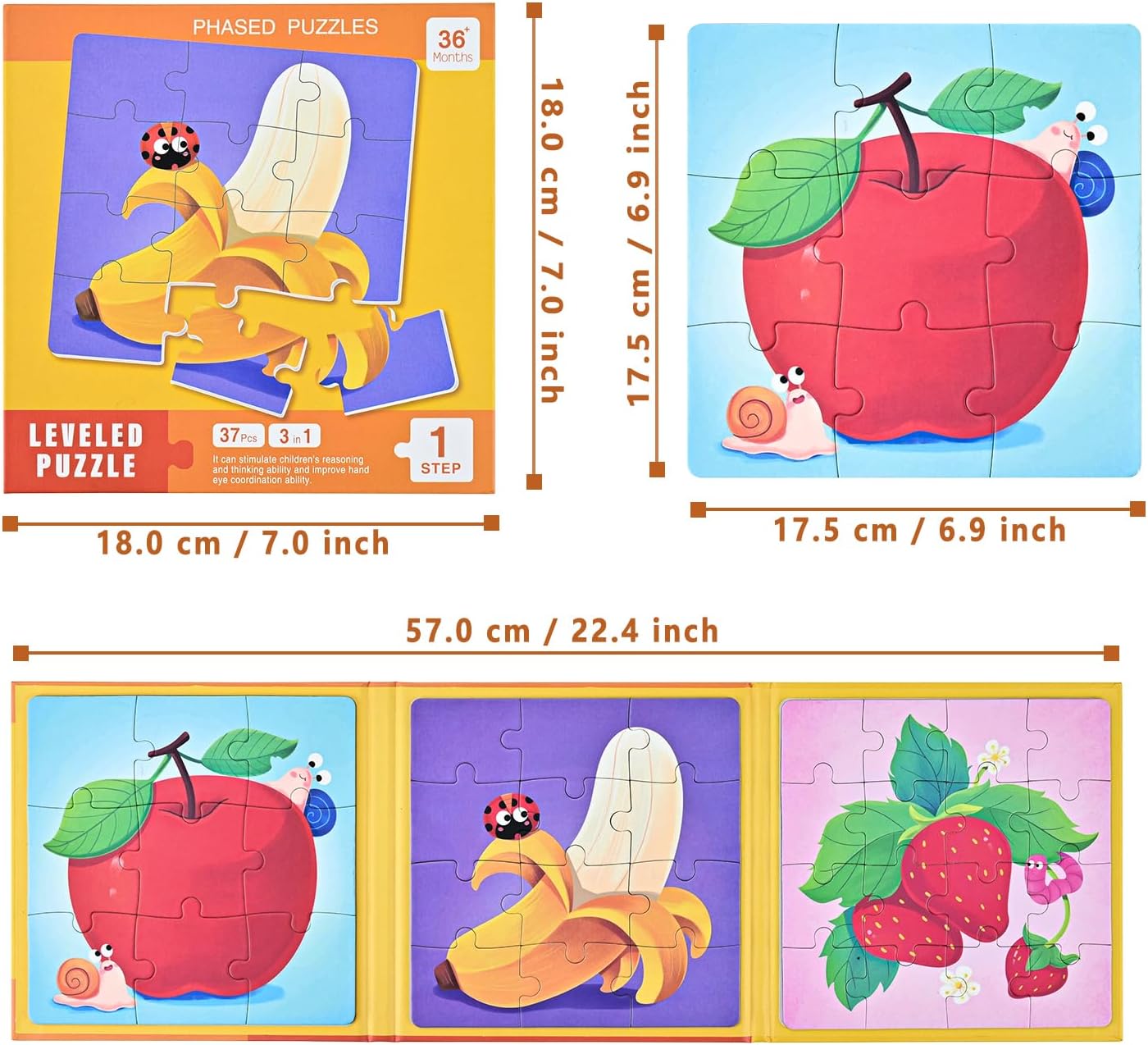 D-KINGCHY Magnetic Puzzles for Kids Ages 5+, 2-in-1 Puzzle Book 60 72 Pieces, Travel Jigsaw Puzzles, Road Trips Toys for 5 6 7 8 Boys Girls Birthday Gift (Dinosaur and Space)