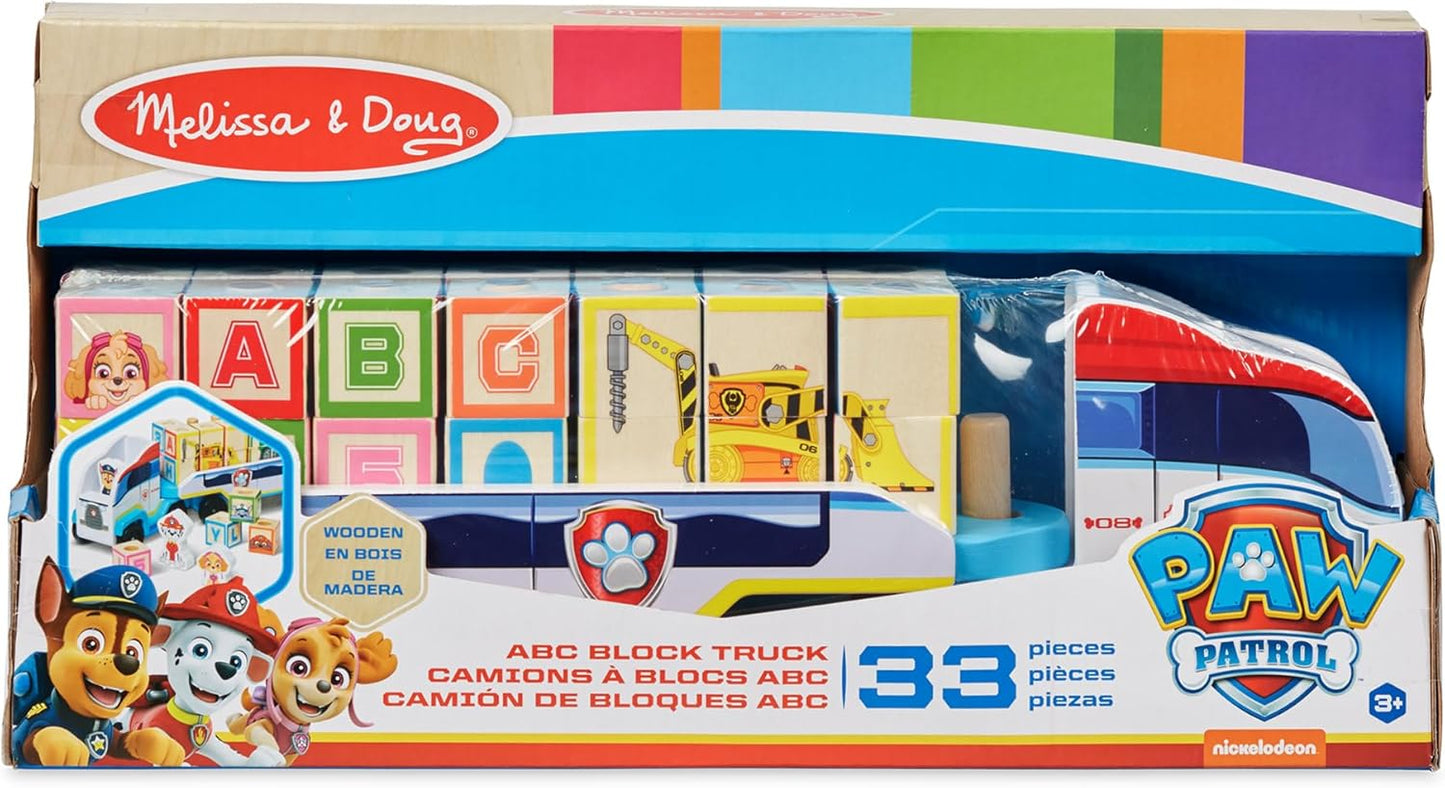 Melissa & Doug PAW Patrol Wooden ABC Block Truck (33 Pieces)