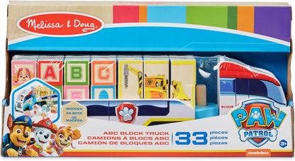 Melissa & Doug PAW Patrol Wooden ABC Block Truck (33 Pieces)