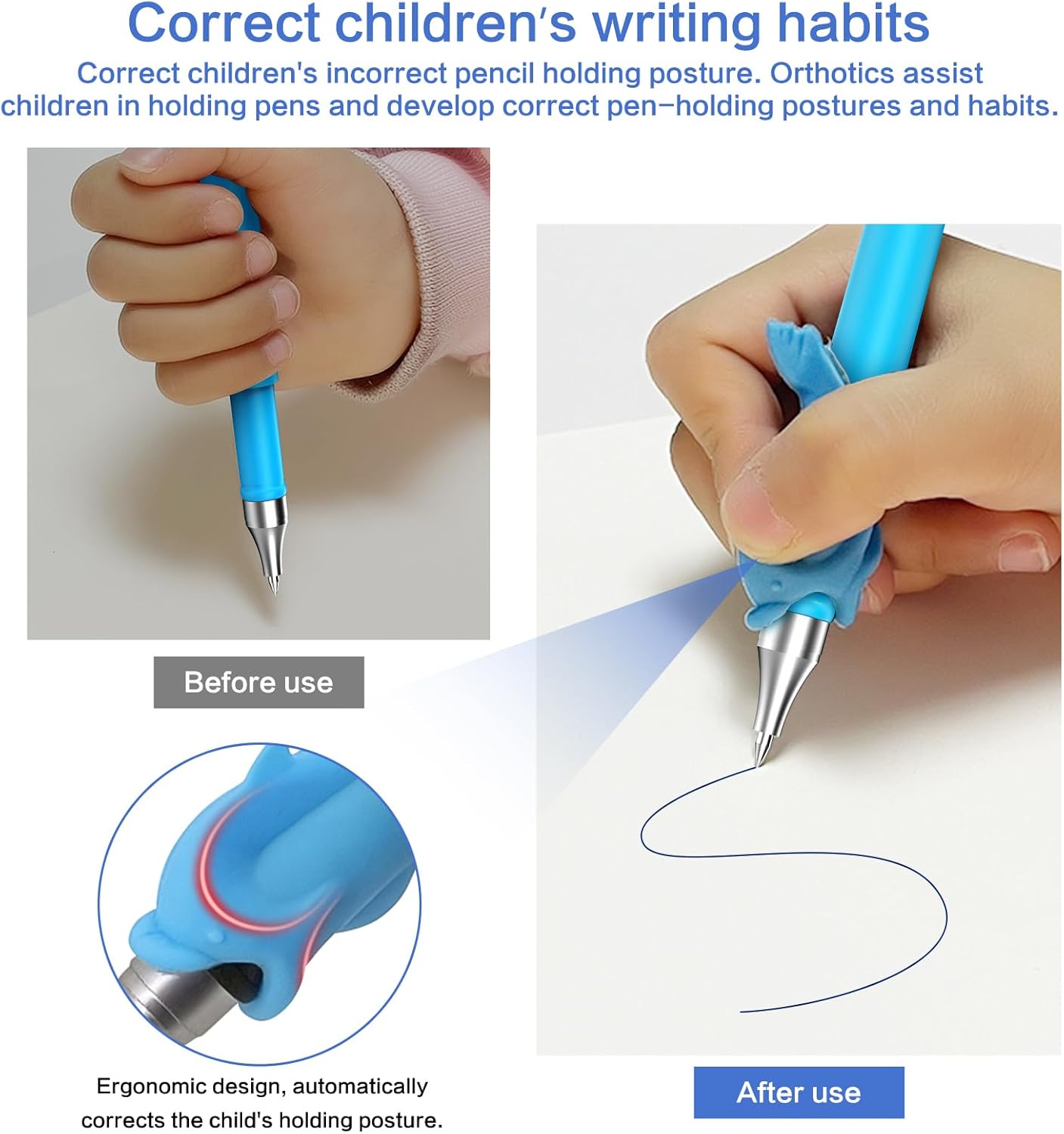 WANFRES Magic grooved Writing Practice Books Great for Beginners, 5 Books, 2 pens, 2 Pencil Grips, 20 Refills. grooved Handwriting Practice for Kids 3-10, Reusable grooved Handwriting workbooks.