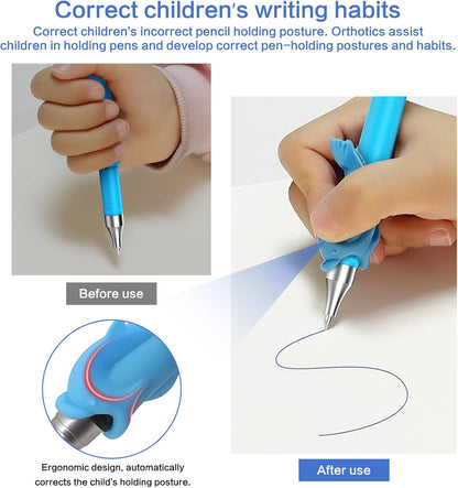 WANFRES Magic grooved Writing Practice Books Great for Beginners, 5 Books, 2 pens, 2 Pencil Grips, 20 Refills. grooved Handwriting Practice for Kids 3-10, Reusable grooved Handwriting workbooks.