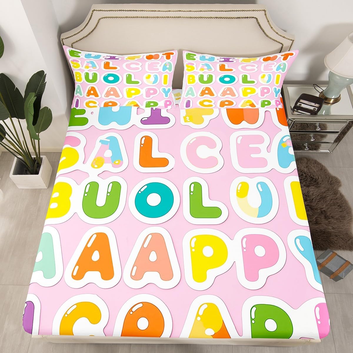 Chemistry Bed Sheets for Kids Teens Girls Boys,Chemical Experiment Fitted Sheet Twin,Science Themed Sheets for Math Lovers,Chemistry Lab Bedding Set,White and Black