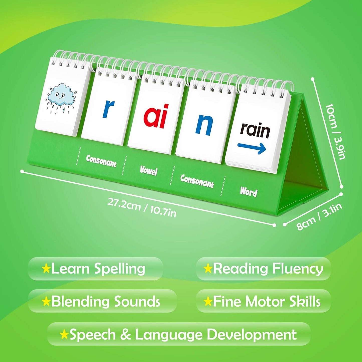 Aizweb CVC Word Games Kindergarten,Phonics Games Flash Cards for Preschool Classroom,Learn to Read,Reading Manipulative Spelling Educational Toy Learning Activities Speech Therapy School Supplies