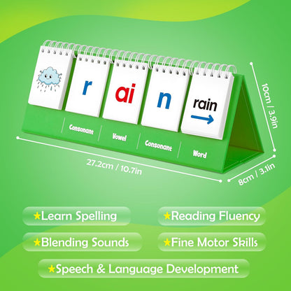 Aizweb CVC Word Games Kindergarten,Phonics Games Flash Cards for Preschool Classroom,Learn to Read,Reading Manipulative Spelling Educational Toy Learning Activities Speech Therapy School Supplies