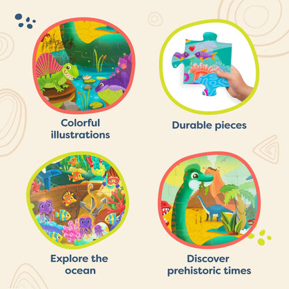 B. toys – Under The Sea Floor Puzzle – Kids Puzzles Jigsaw Puzzles – 48 Pieces Kids Puzzle with Ocean Animals – Educational 24 x 36-Inch Learning Toy for 3+ Years – Colorful Marine Life Adventure-Inch