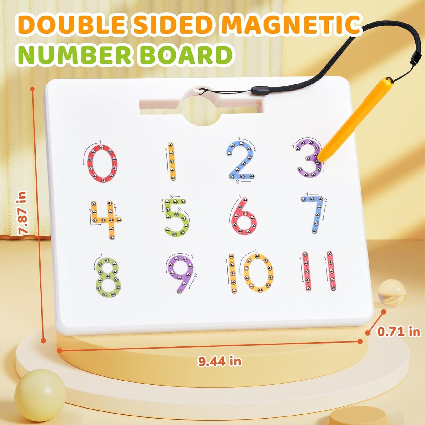 GAMENOTE Double Sided Magnetic Letter & Number Board Set - Alphabet & Numbers Tracing Board for Toddlers, ABC Uppercase & Lowercase Practicing, Math Learning, Educational Toys for Kids