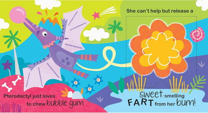 Buddy & Barney: Scratch & Sniff Book - Dino Farts - Rhyming Prehistoric Board Book, Lift-The-Flap & Smell, 7 Hilarious Real Scents, Sensory, Kids 3+