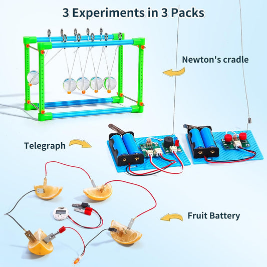4 Set STEM Science Kits for Kids Age 8-12, 7-in-1 Science Experiments Crafts Projects Electric Motor Building Kit 8-10 9-12, STEM Toys for 8 9 10 11 13 Year Old Boys Girls Classroom Activity Gift