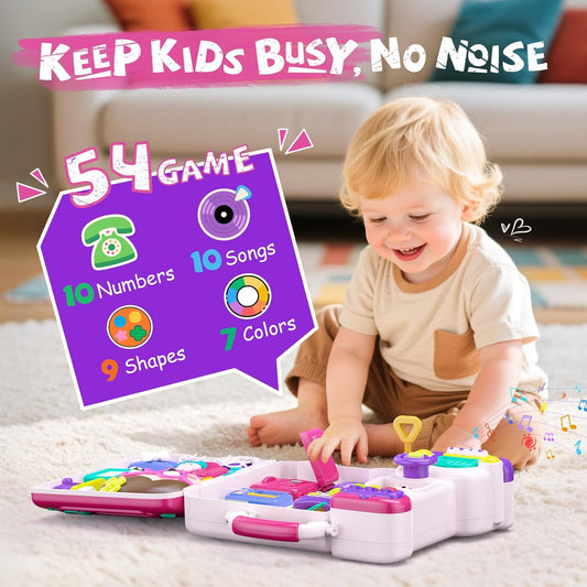 Montessori Busy Board Toys for 1 Year Old Boy, 1 Year Old Boy Birthday Gift, 54-in-1 English & Spanish Baby Busy Board Montessori Toys, Ideals 1st Birthday Gifts Boy, 1 Year Old Boy Toys Gifts