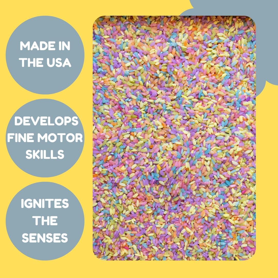 Sensory Rice, Sensory Bin Filler, Sensory Filler, Sensory Bins, 4th of July Toys, Sensory Bin Tools, Sensory Table Filler (4th of July Sensory Rice, 4 Cups)