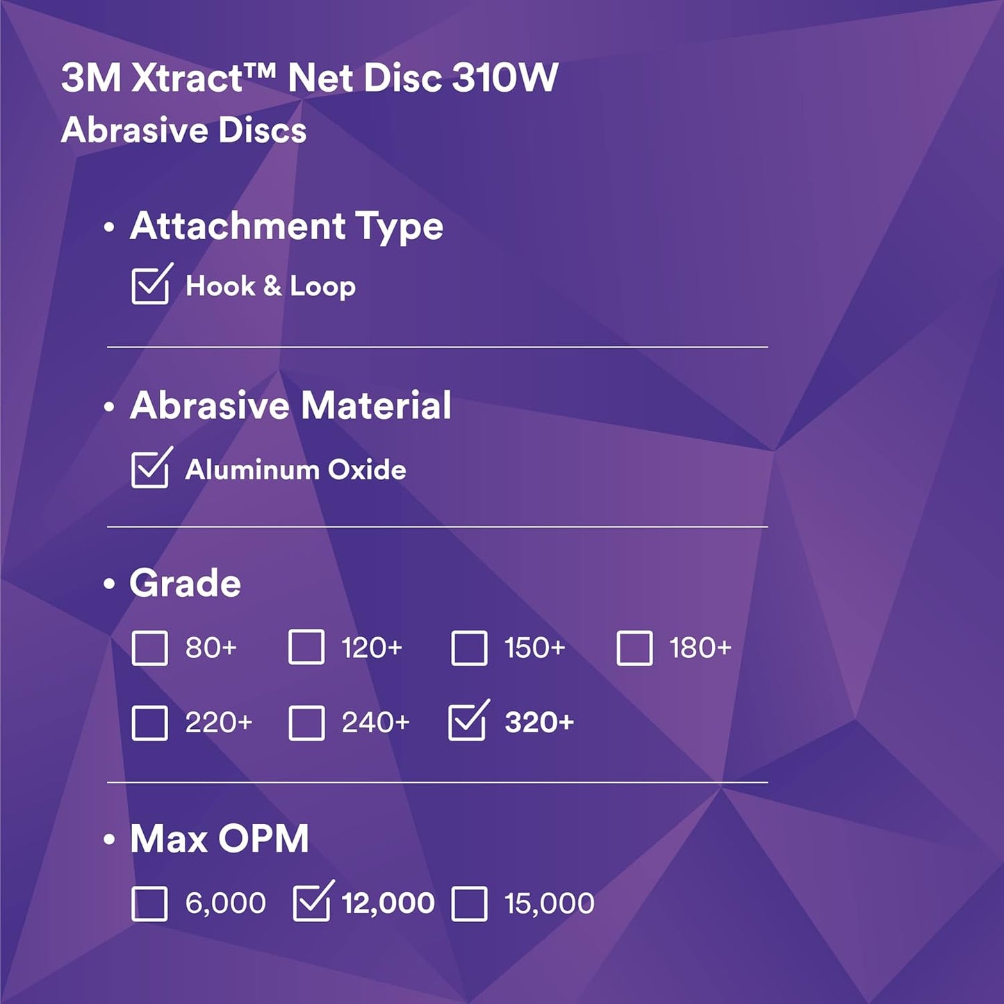 3M Xtract Net Disc 310W, 320+, 8 in, Die 800L, Pack of 50 Hook and Loop Sanding Discs, Virtually Dust-Free, Value Option for Metal, Wood, Composites, Stock Removal, and Fine Finishing