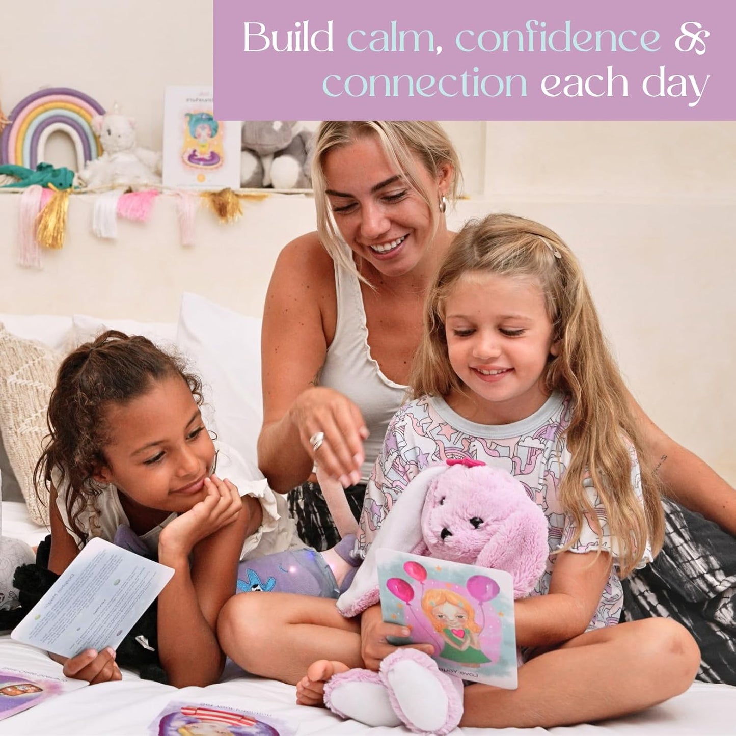 Mindfulness & Affirmation Cards for Kids – 38 XL Activity Cards for Emotional Growth – Rhyming Stories, Visualization & Calming Practices