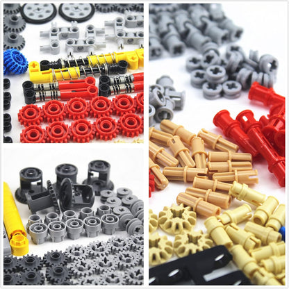 1533 PCS Technical Parts Building Block Accessories Vehicles Gears Cross Axles Wheels Connector Pieces Set Chain Link Pin Joint Shock Absorber MOC Toys