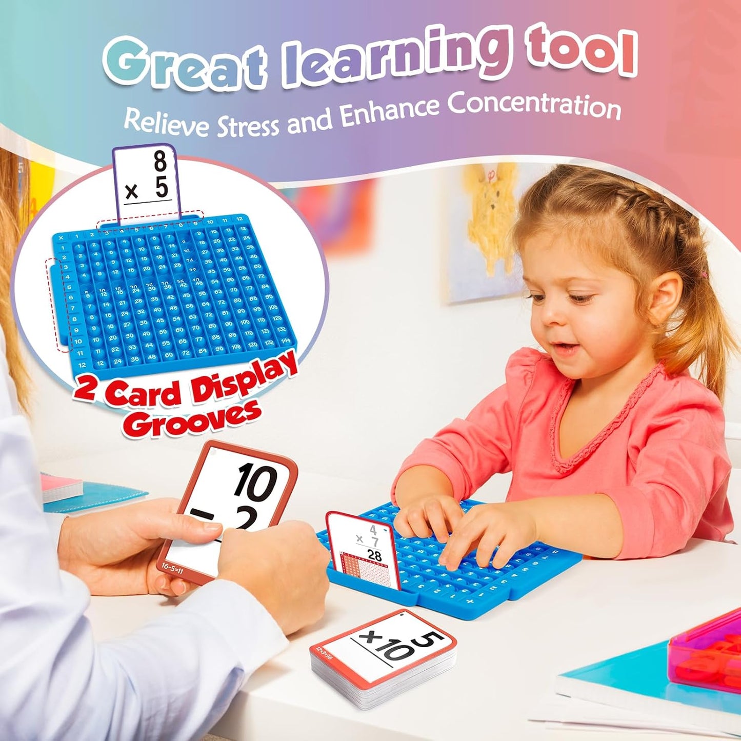 Torlam Math Board, Multiplication Game Board, 12x12 Math Manipulatives Game Board Multiplication,Division, Addition, Subtraction Games Toys for Kids, 1st, 2nd, 3rd, 4th, 5th, 6th Grade