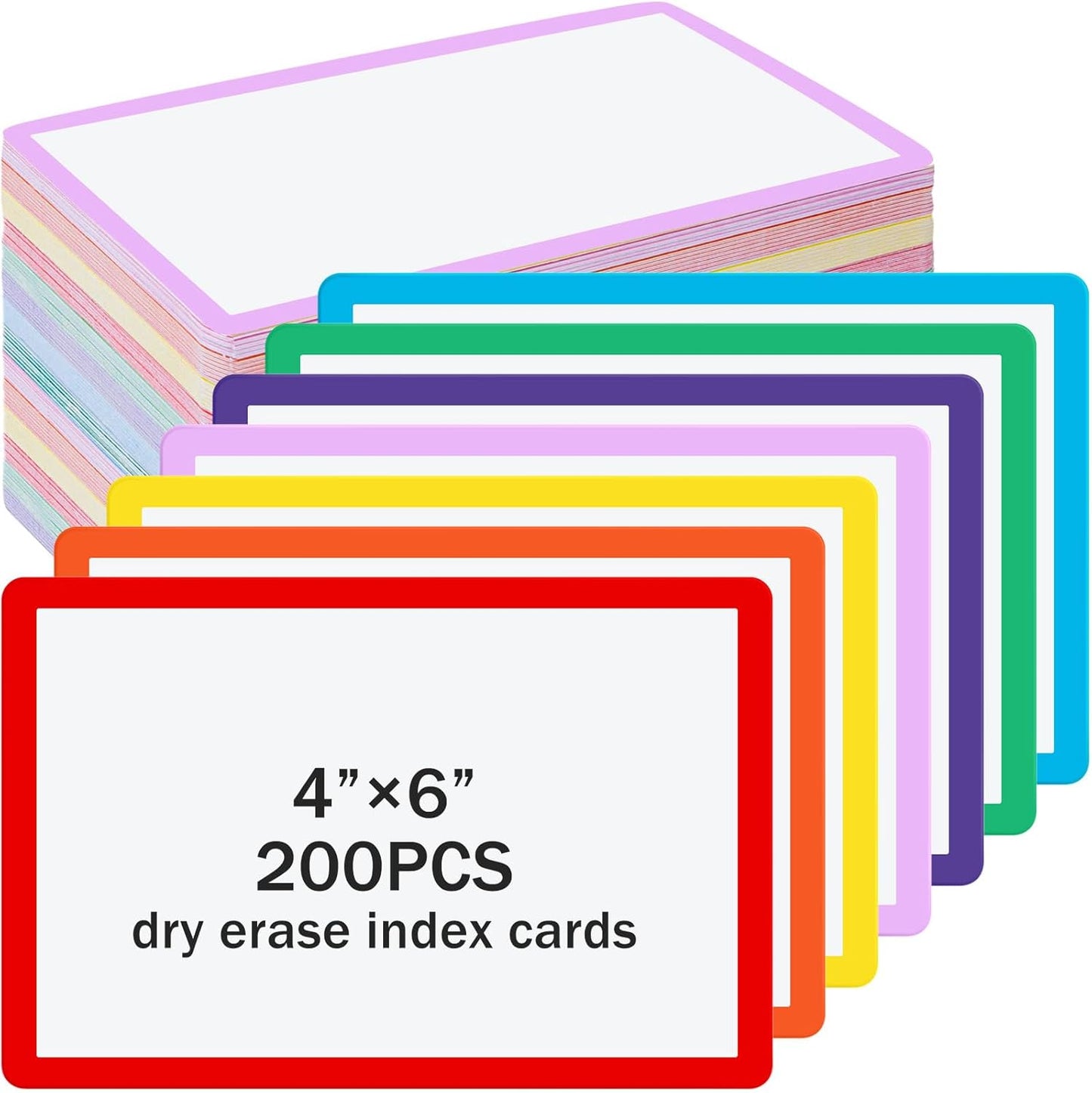 Harloon 100 Pcs Dry Erase Index Cards 3 x 5 Inch Laminated Reusable Dry Erase Note Cards Sheets for Office to Do List(White)