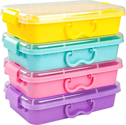 Carolart 3 Pack, Empty Sensory Bin, Wheat Straw Material，13.5 Inch Storage Container, Portable Plastic Storage Bins, Stackable Play Tray for toys,arts,crafts and sand.