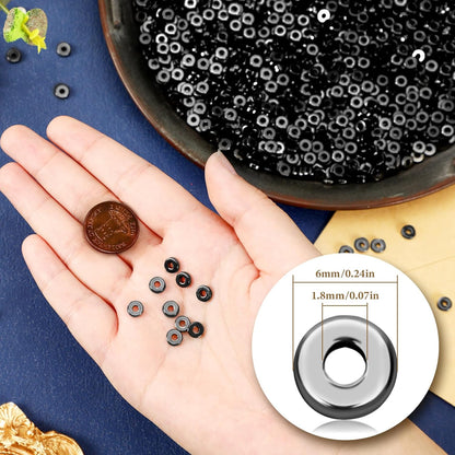 1500pcs 6mm Flat Round Spacer Beads Disc Loose Jewelry Making Beads for DIY Bracelet Necklace Earring Craft Supplies, Gold & Silver