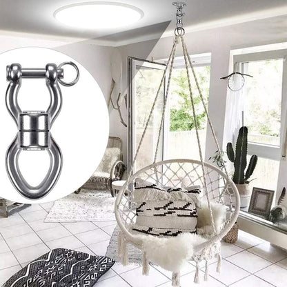 SELEWARE Silent Bearing Swing Swivel, 360° Rotational Device Hanging Accessory with Removeable Buckle for Tree Swing, Hammock Chair, Climbing Rope, Yoga, Kids Swing Swivel 1200LB Capacity, 2 Pack