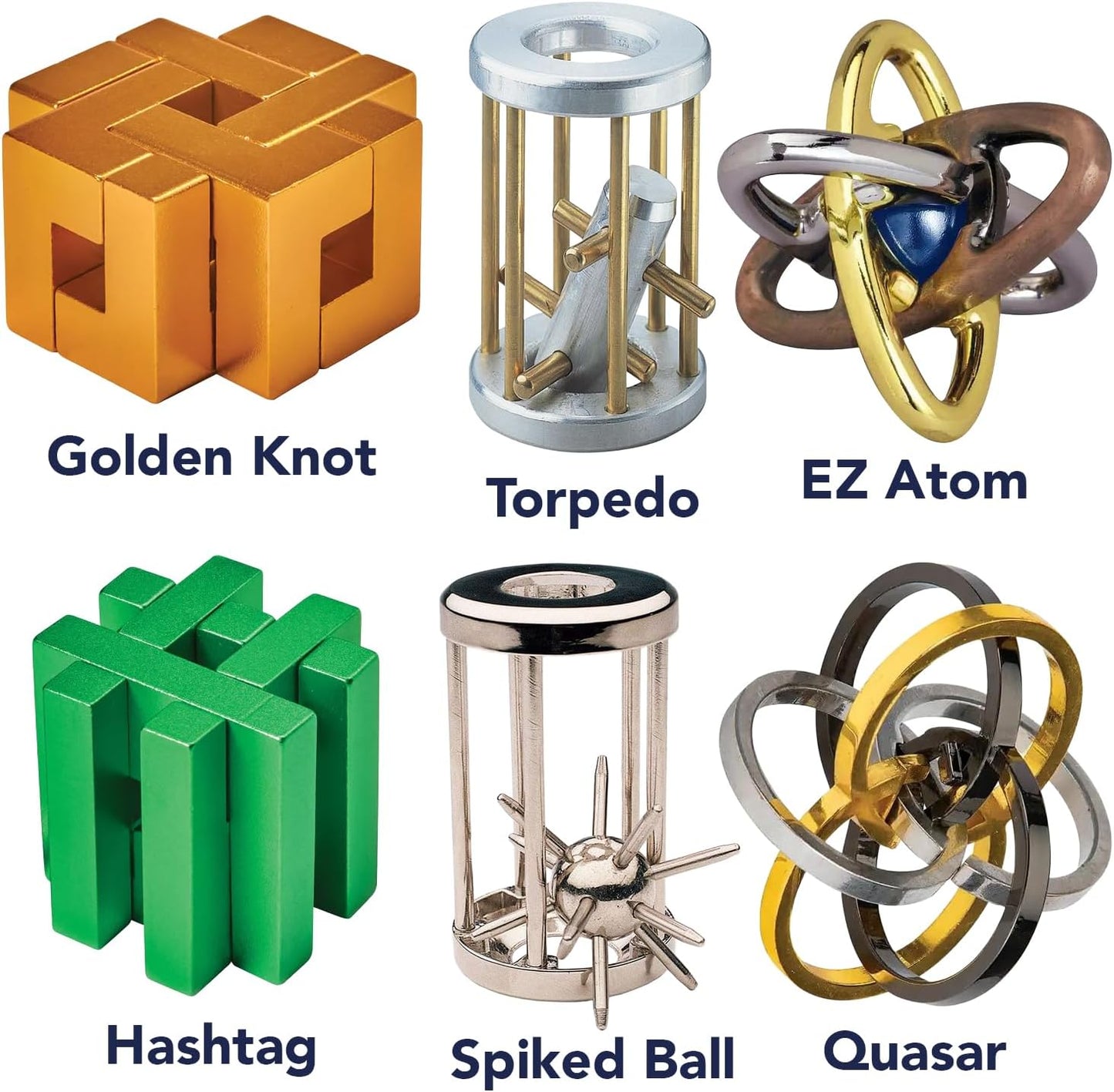 Bits and Pieces Metal Brain Teaser Puzzle - Torpedo Disentanglement Puzzle, 3D Assembly Puzzles for Adults