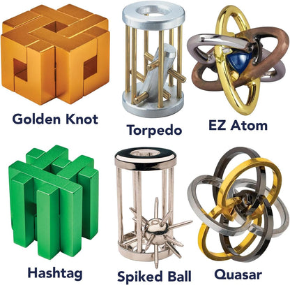 Bits and Pieces Metal Brain Teaser Puzzle - Torpedo Disentanglement Puzzle, 3D Assembly Puzzles for Adults