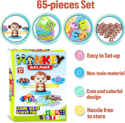 CozyBomB™ Homeschool Kindergarten Frog Scale Cards Balance Board Game - Preschool Math Learning Stem Montessori Toys Educational Gifts for Boy Girl Ages 3 4 5 6 Year Old Birthdays Christmas Holidays