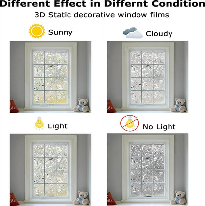 LEMON CLOUD Window Film, Decorative Window Privacy Film, Window Film Privacy Static Cling Frosted, Anti-UV Sun Blocker Heat Control for Home(Grayish Black, 17.5 x 78.7 inches)