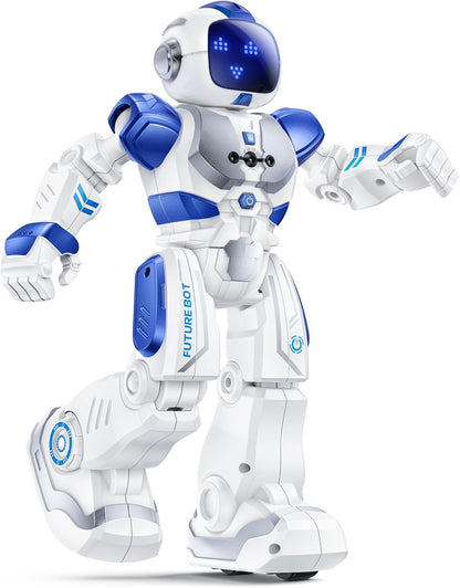 Ruko 6088 Robot toys for kids, Programmable Remote Gesture Sensing & APP Control, Interactive LED Face, Dancing Singing Rechargeable Smart Robot, Birthday Present for Age 3-6 Year Old Boys Girls, Blue