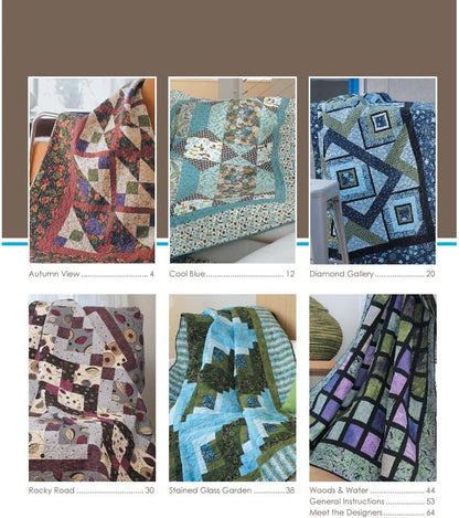 Leisure Arts Dynamic Quilts Designs Made Simple Book, Modern Quilt Patterns, Using Diamonds, Squares and Rectangles, with Step by Step Piecing Instructions