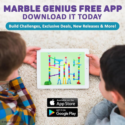 Marble Genius Marble Run Super Set, STEM Toys & Maze Construction Building - 150 Translucent Track Pieces & Glass Marble for Family, Kids Toddlers Ages 4-8 - Fun Holiday Creative Gifts